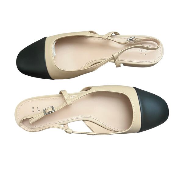 A NEW DAY Maxine Cap-toe Slingback Flats Tan 8.5 Wide - Picture 1 of 5